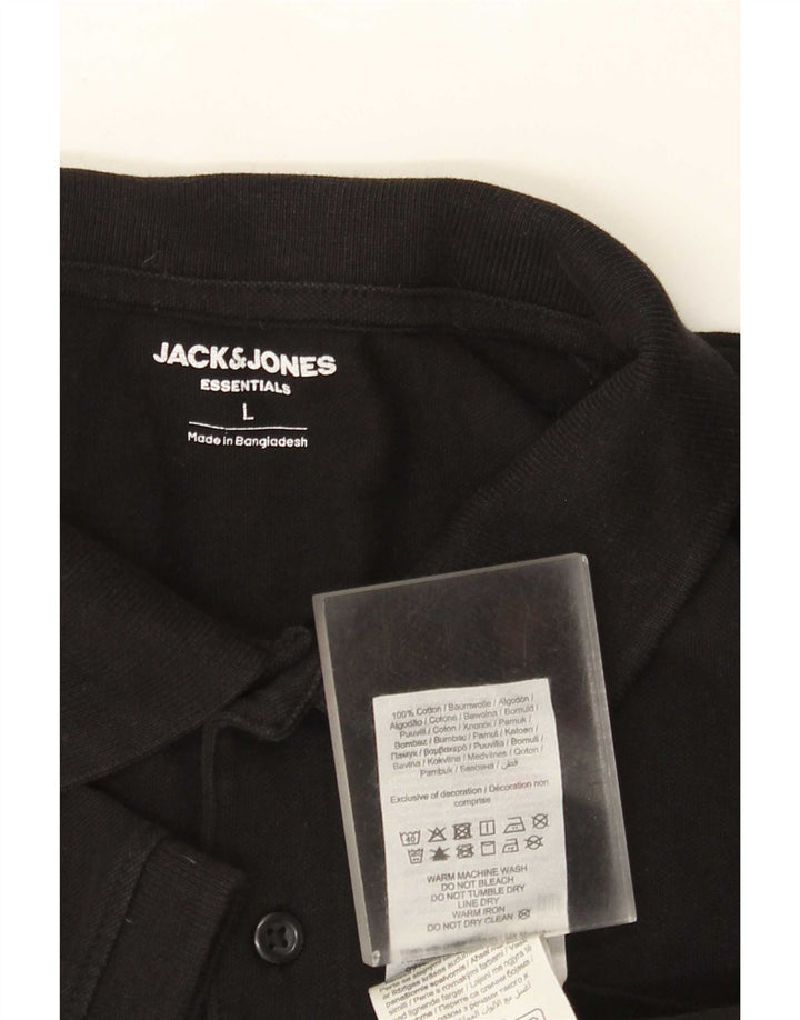 Polo da uomo Jack & Jones grande in cotone nero
