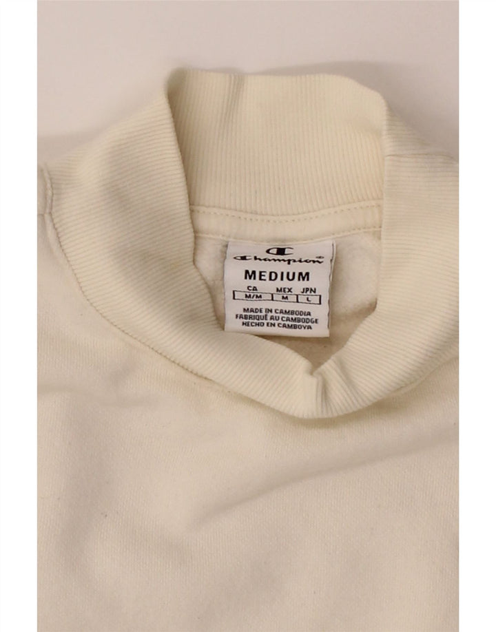 CHAMPION Womens Sweatshirt Jumper UK 14 Medium Off White Cotton Vintage Champion and Second-Hand Champion from Messina Hembry 
