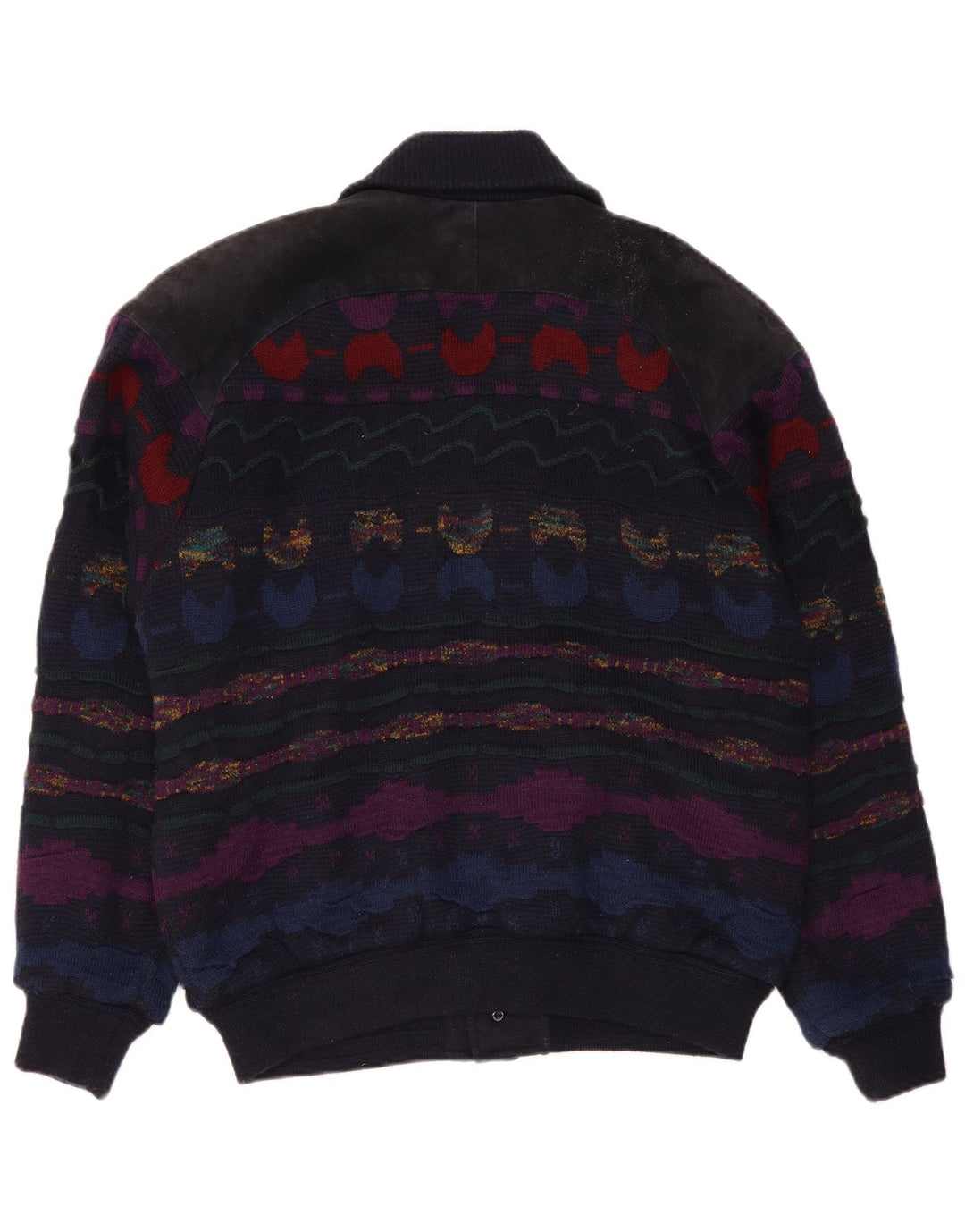 Maglione cardigan da uomo C&A IT 48/50 Acrilico a righe blu navy medio