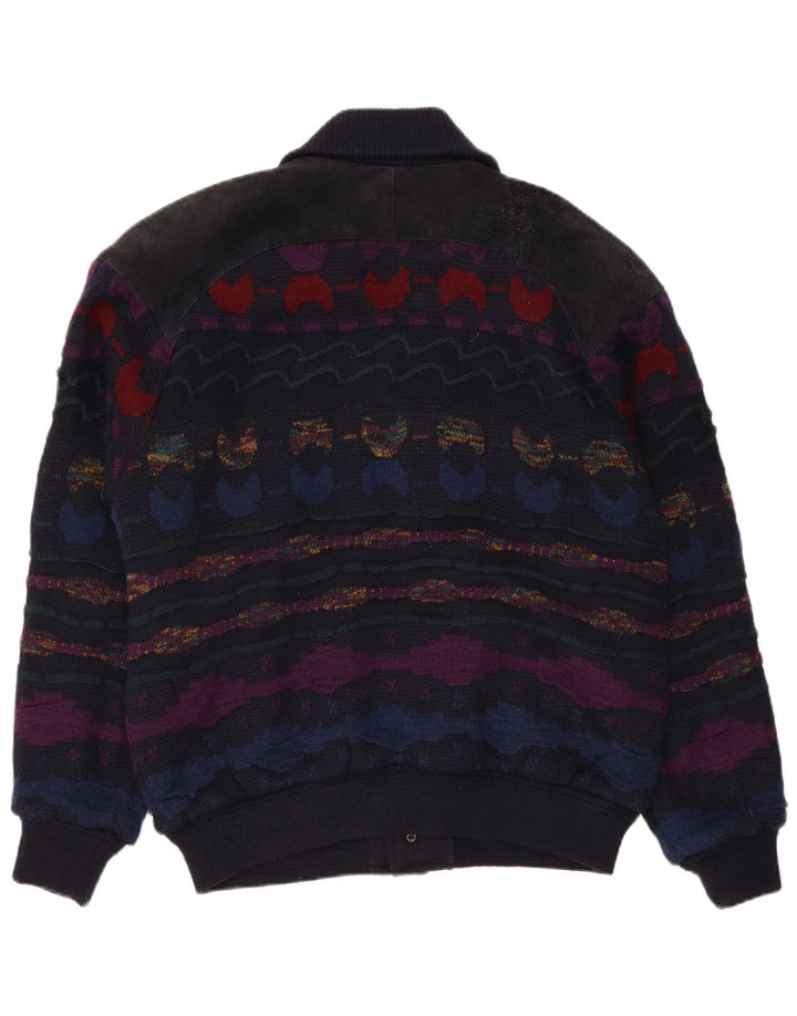 Maglione cardigan da uomo C&A IT 48/50 Acrilico a righe blu navy medio