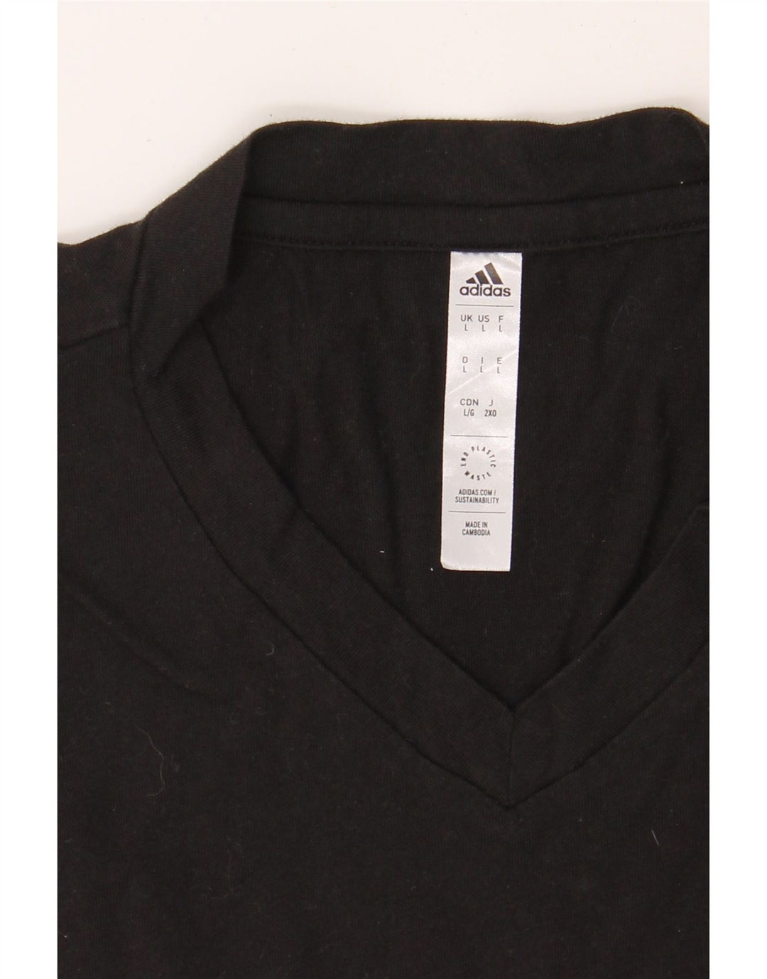 ADIDAS Mens T-Shirt Top Large Black Cotton Vintage Adidas and Second-Hand Adidas from Messina Hembry 