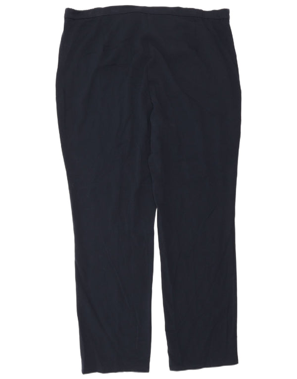 Marks & Spencer Womens Slim Fit Cropped Trousers UK 18 XL W40 L23 Navy Blue
