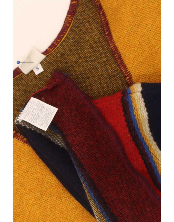 Maglione Cardigan Smanicato Uomo Benetton Piccolo in Lana a Righe Multicolori