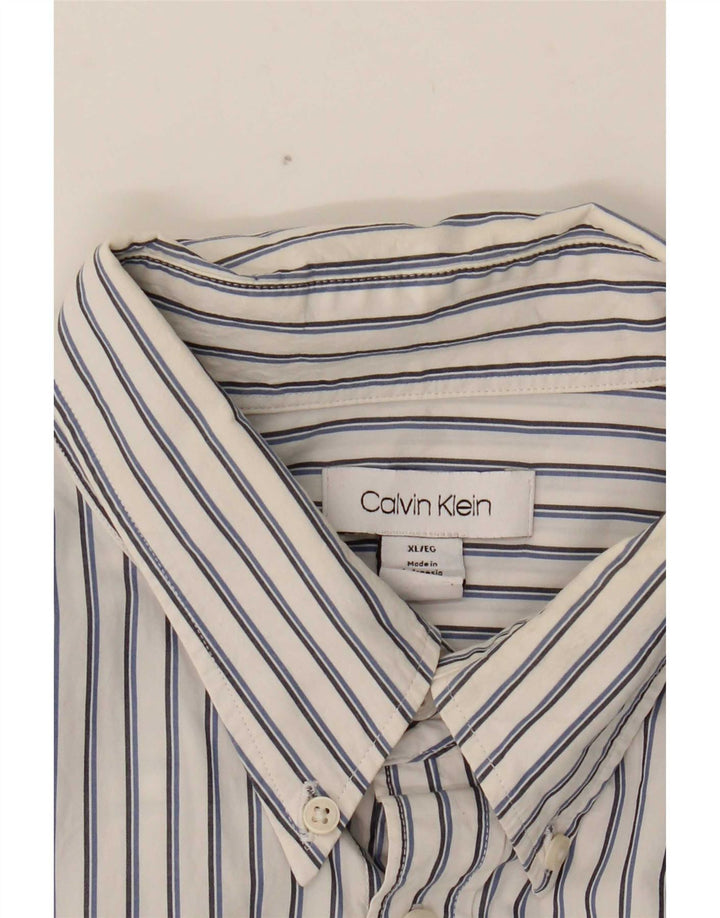 Camicia da uomo Calvin Klein XL Gessata bianca