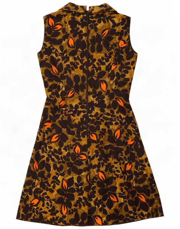 Vintage Womens Sleeveless A-Line Dress UK 14 Medium Multicoloured Floral