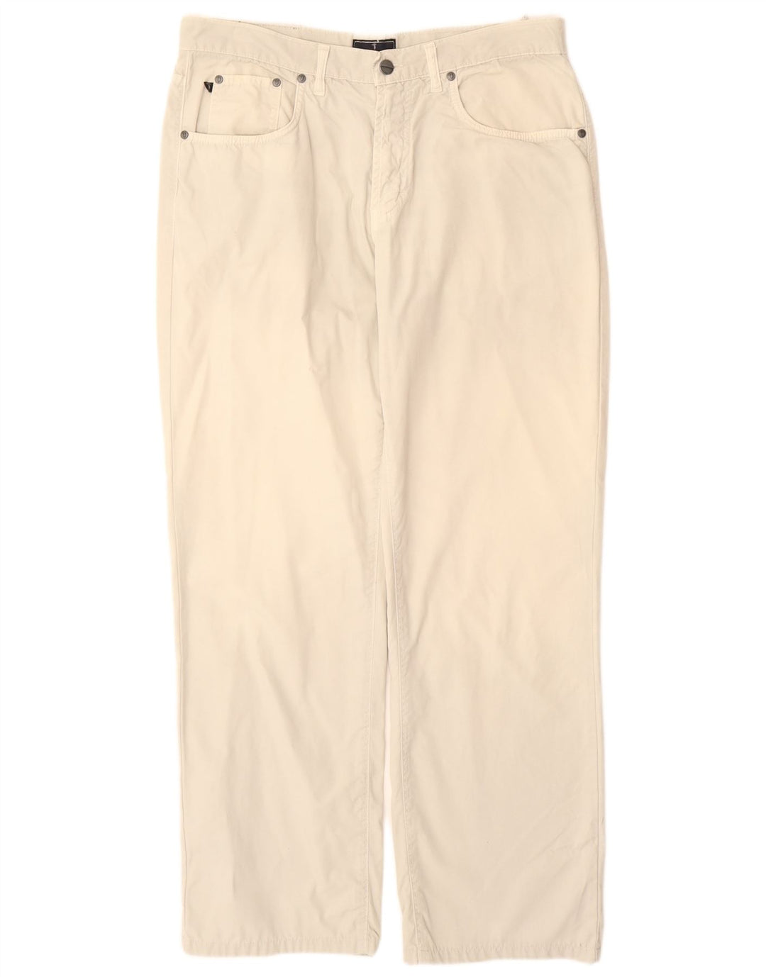 Pantaloni Casual Dritti Uomo TRUSSARDI W35 L30 Cotone Bianco