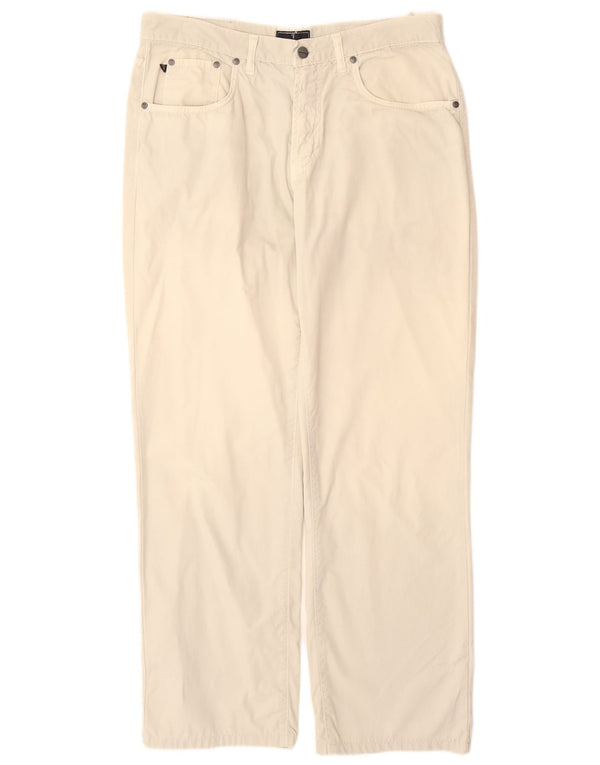 Pantaloni Casual Dritti Uomo TRUSSARDI W35 L30 Cotone Bianco