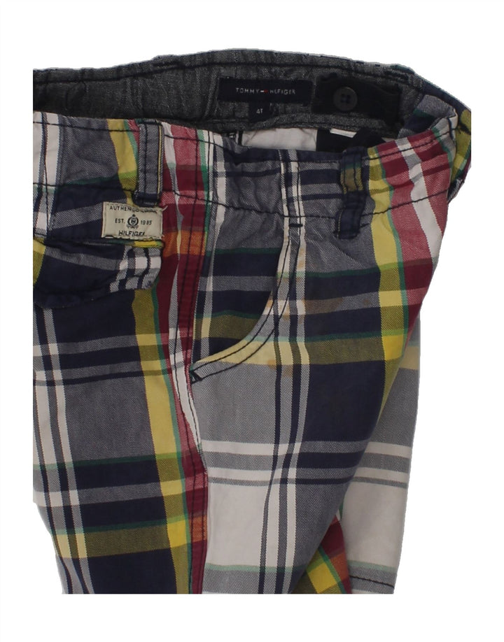 TOMMY HILFIGER Boys Casual Shorts 3-4 Years W20  Multicoloured Check Vintage Tommy Hilfiger and Second-Hand Tommy Hilfiger from Messina Hembry 