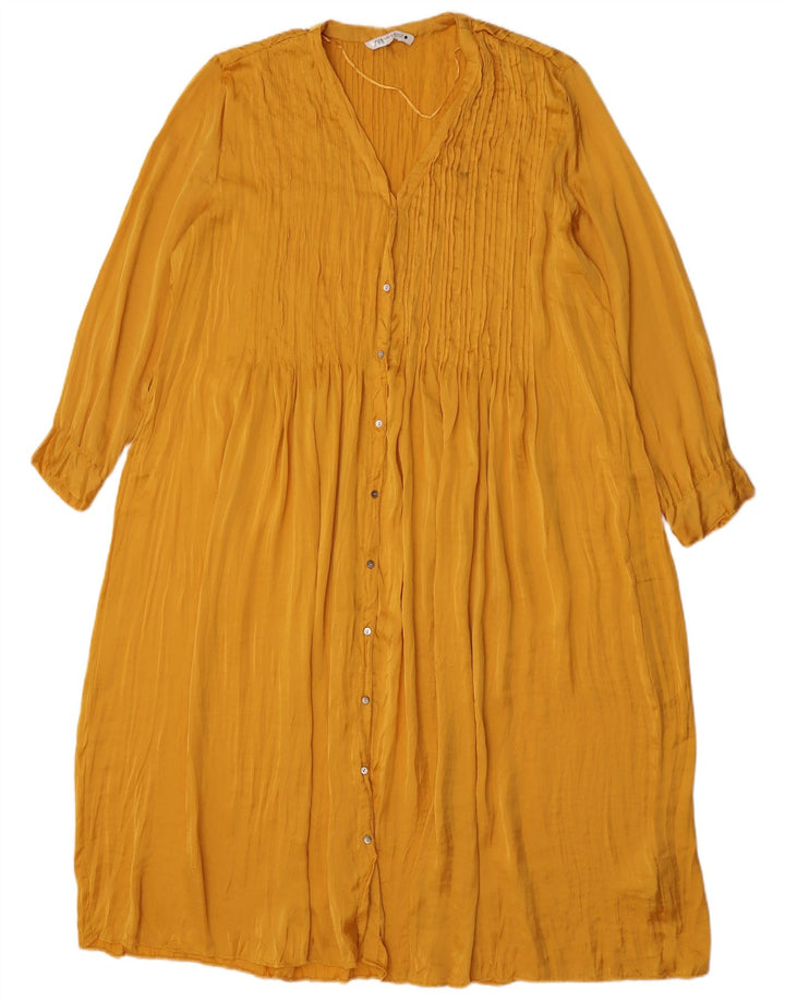 Abito camicia da donna Zara UK 20 2XL Poliestere giallo