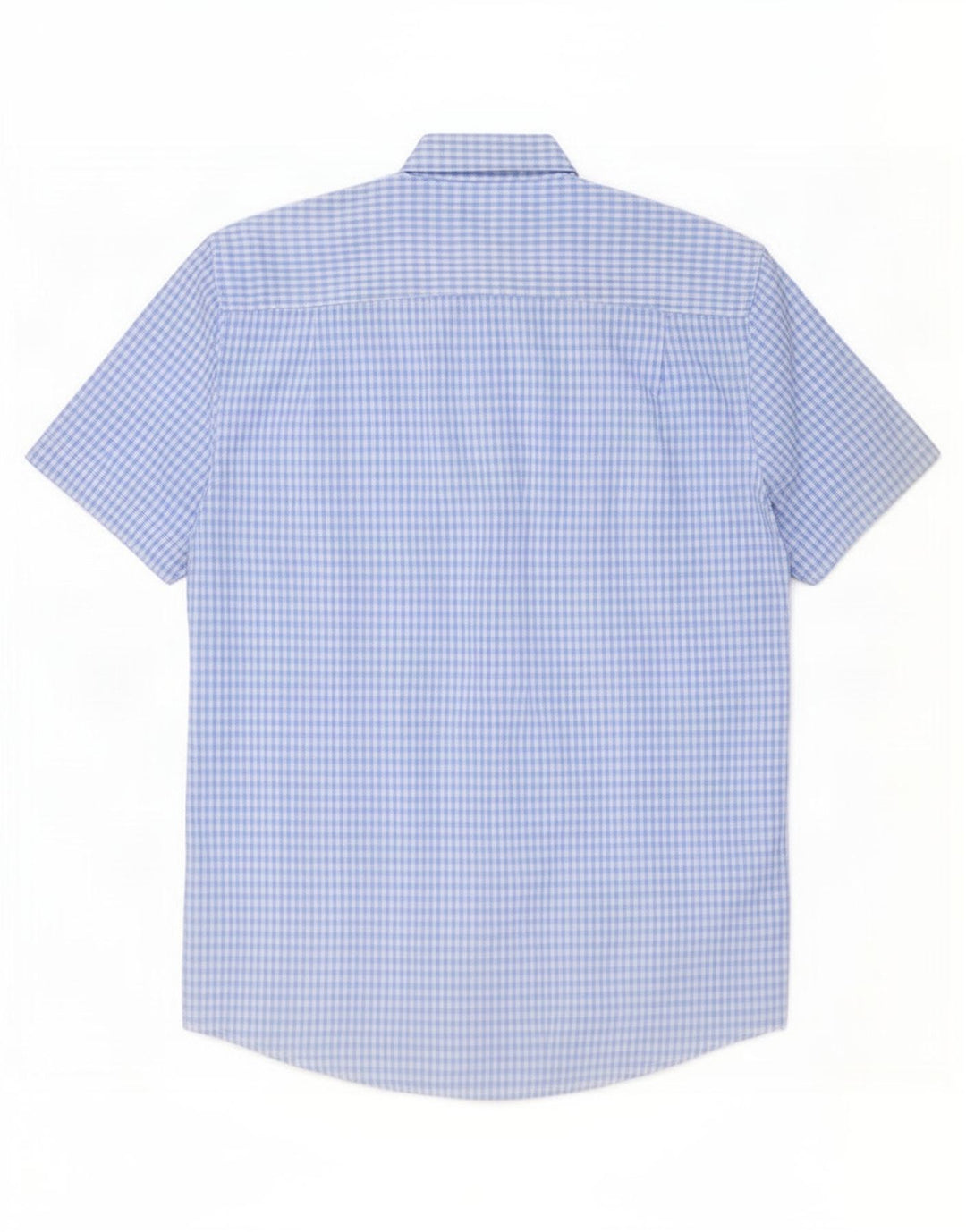 Camicia da uomo a maniche corte vestibilità regolare Pierre Cardin blu medio a quadretti