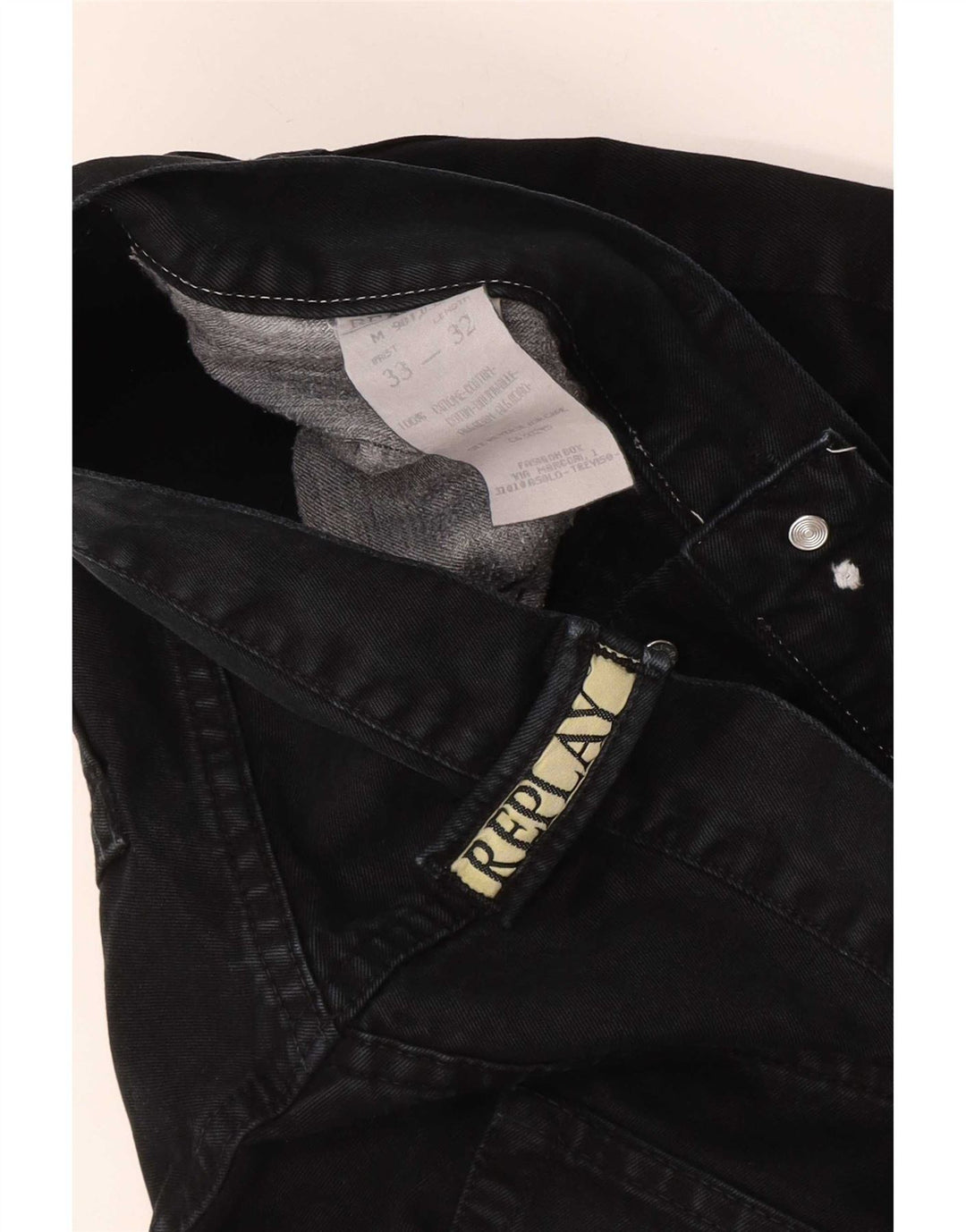 Jeans dritti da uomo Replay W33 L32 cotone nero