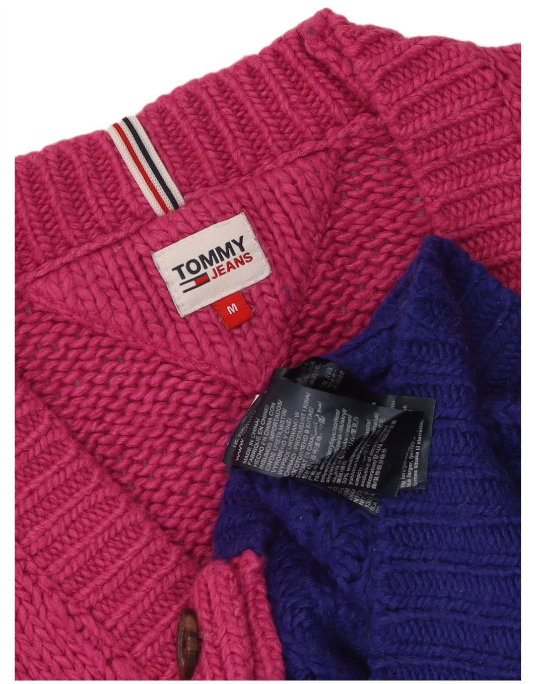 Maglione cardigan grafico da donna Tommy Hilfiger UK 14 Rosa medio