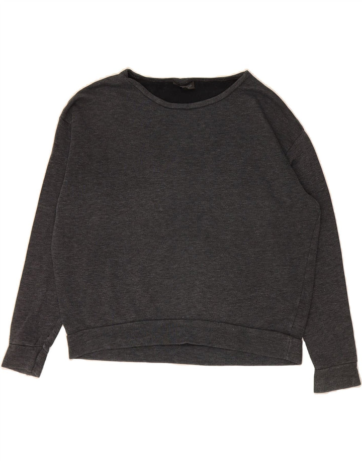 TOPSHOP Womens Oversized Top Long Sleeve UK 10 Small Grey Cotton Vintage Topshop and Second-Hand Topshop from Messina Hembry 