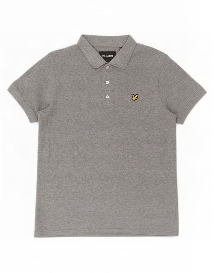 Polo da uomo Lyle & Scott grande in cotone grigio