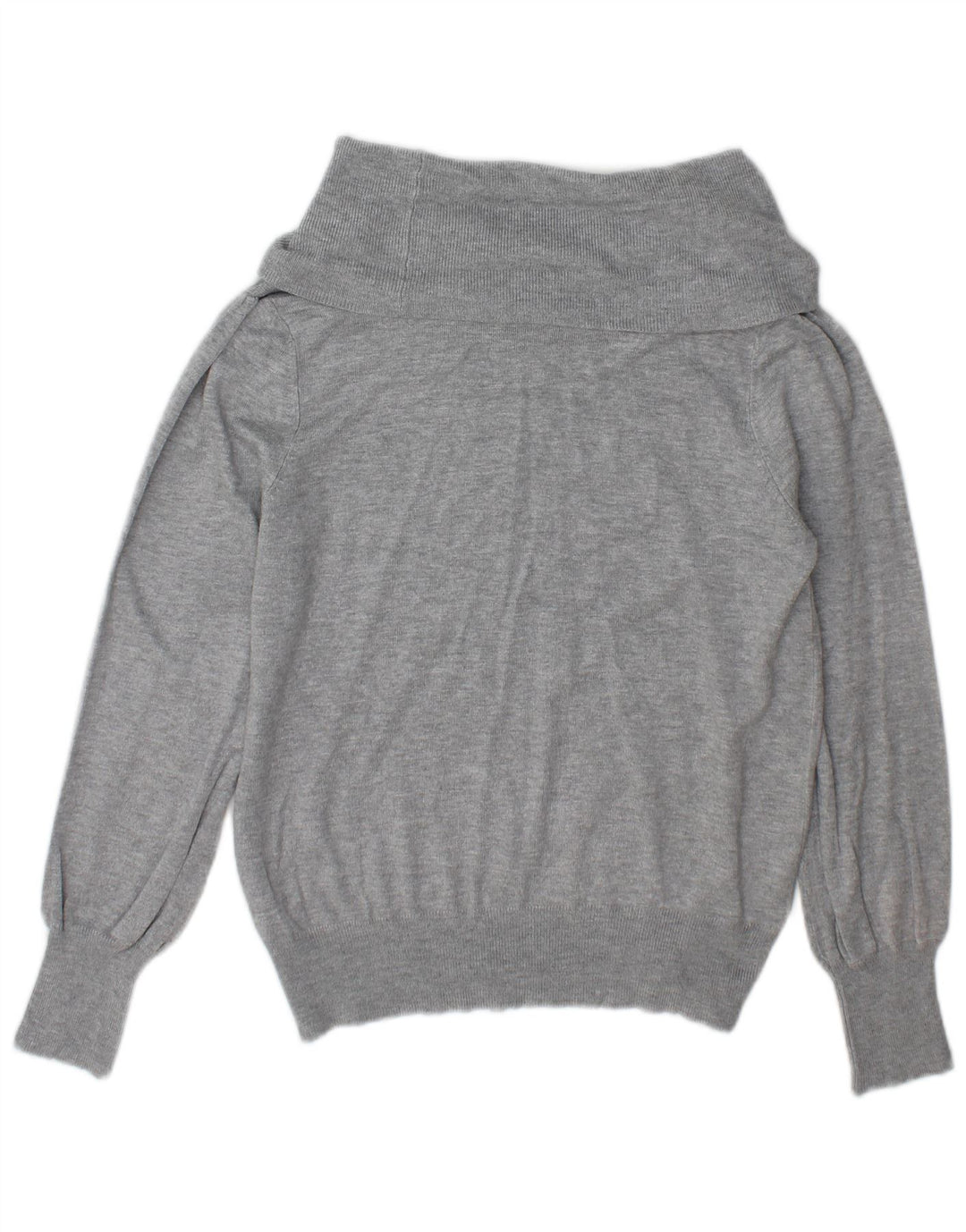 Maglione maglione a collo alto da donna Marks & Spencer UK 12 Viscosa grigio medio