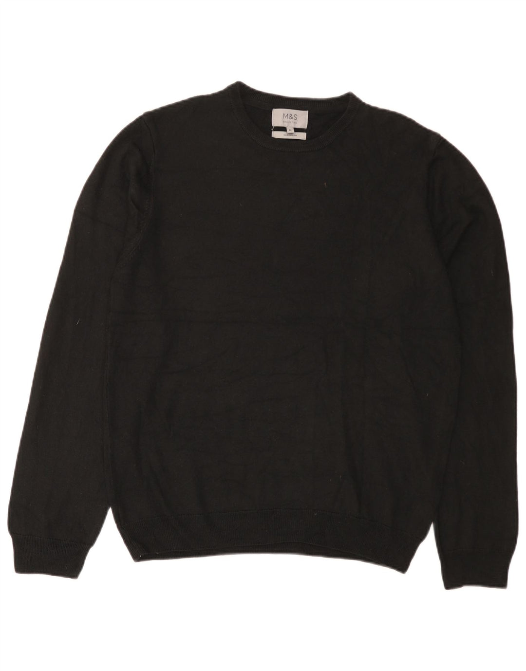 Maglione maglione girocollo da uomo Marks & Spencer medio nero acrilico