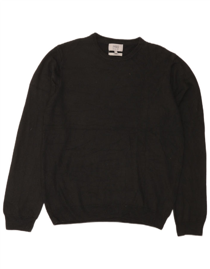 Maglione maglione girocollo da uomo Marks & Spencer medio nero acrilico