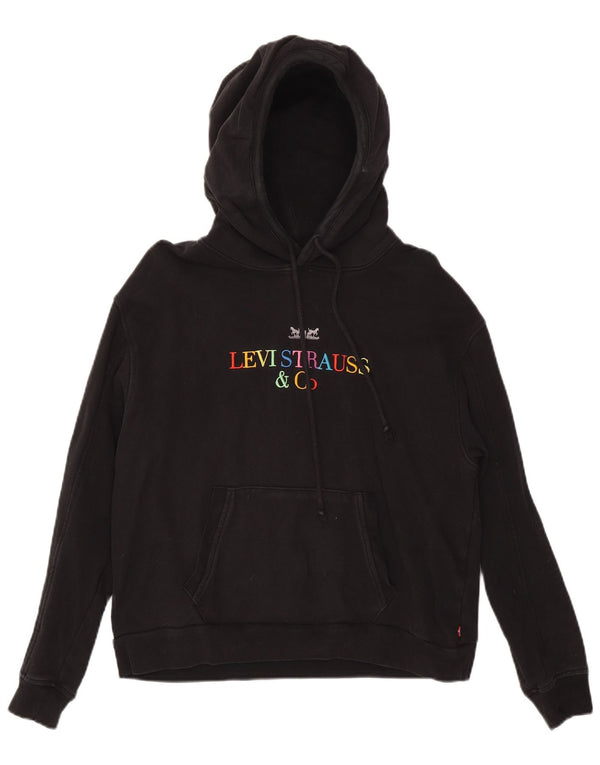 Felpa con cappuccio grafica ampia da uomo Levi's XS in cotone nero