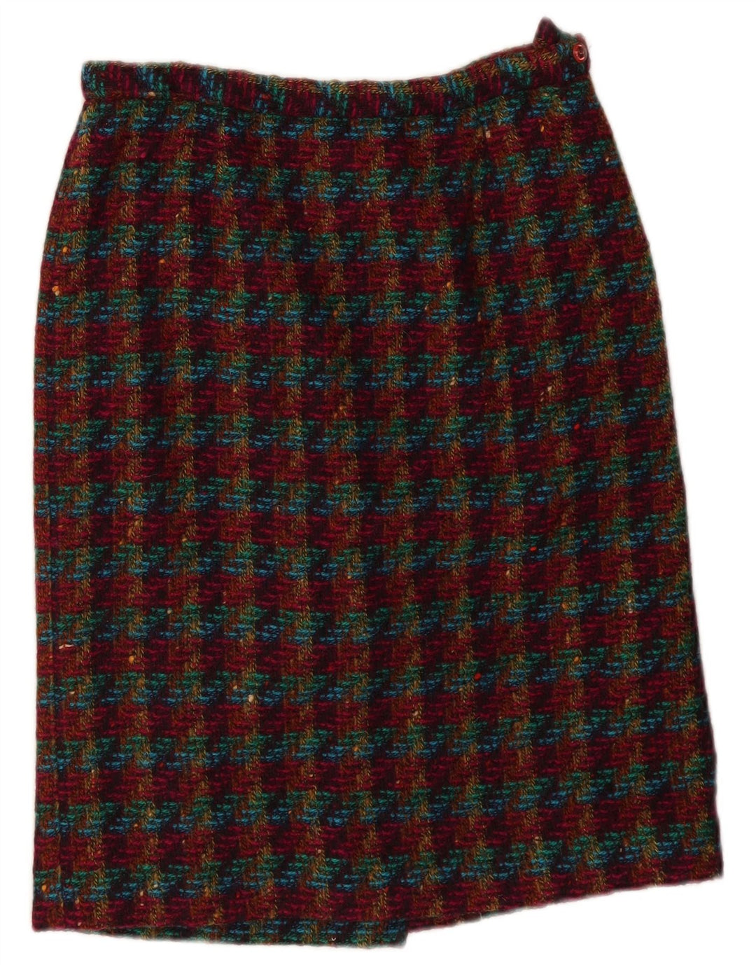 Gonna a tubino vintage da donna W30 a quadri multicolore medio