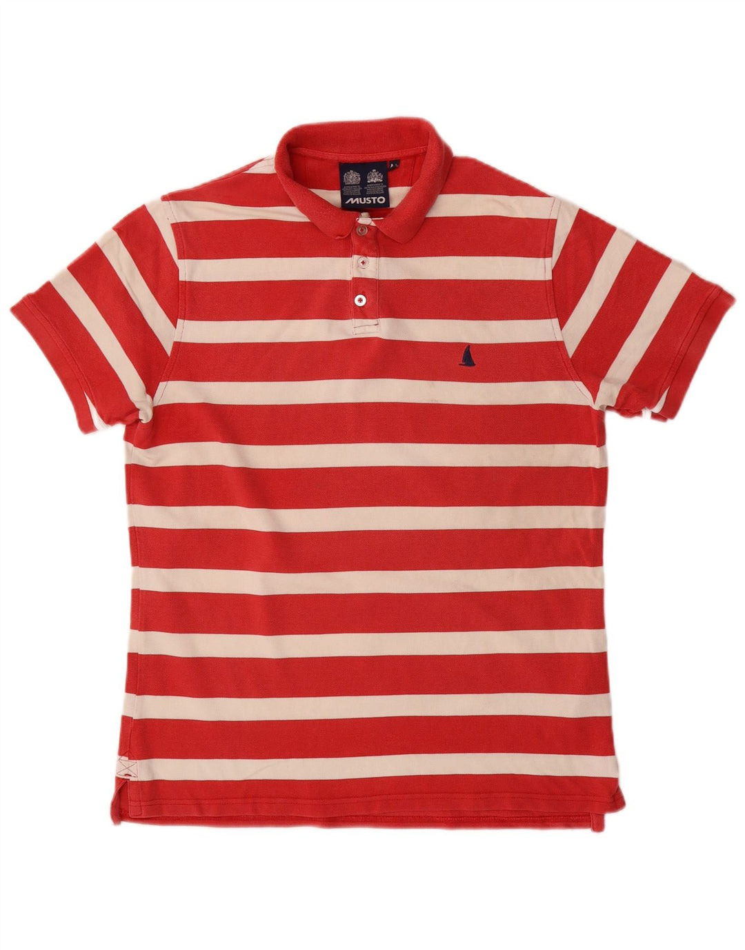 Polo da uomo MUSTO in cotone a righe rosse medie