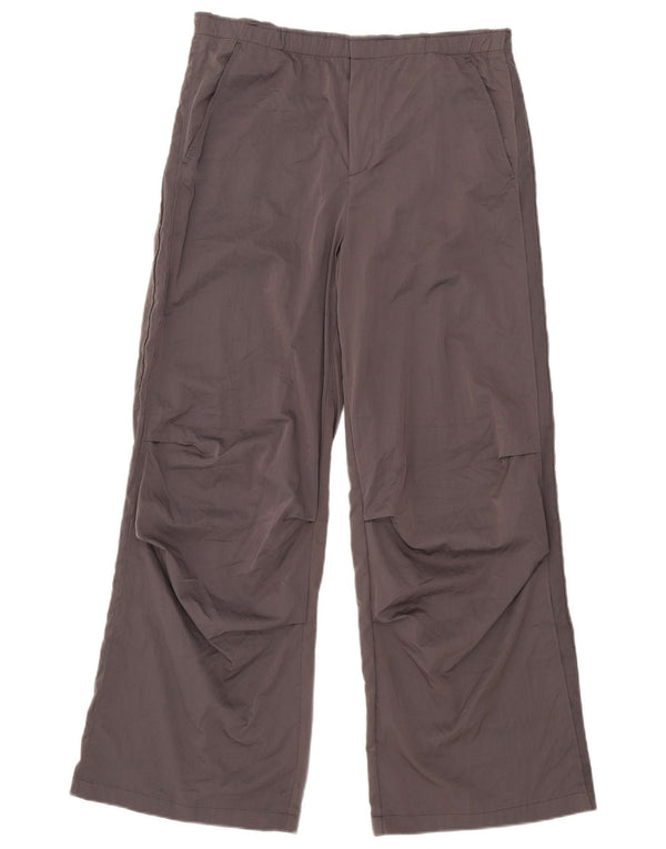 Pantaloni a gamba larga a vita alta da donna Zara Large W30 L30 poliestere grigio