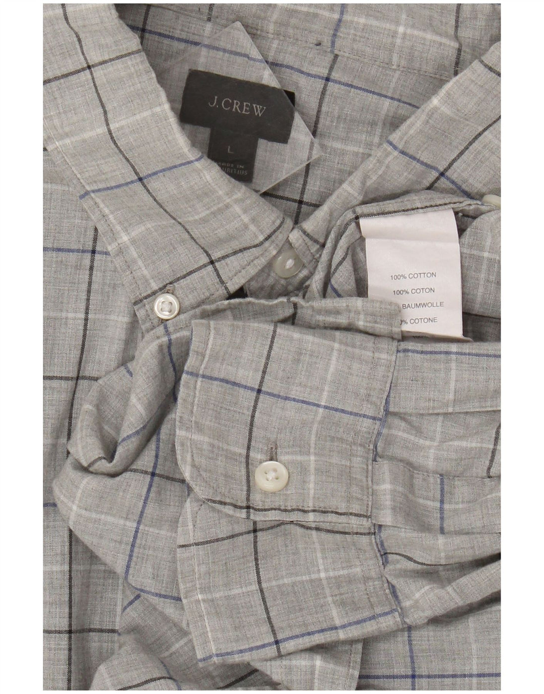 Camicia da uomo J. Crew in cotone a quadri grigi grandi