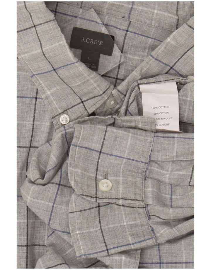 Camicia da uomo J. Crew in cotone a quadri grigi grandi
