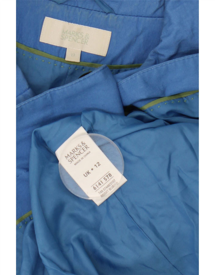 Cappotto con maniche a 3/4 da donna Marks & Spencer UK 12 Cotone blu medio