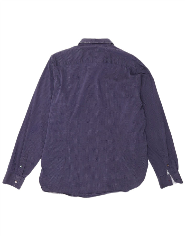Camicia da uomo Ted Baker taglia 4 grande blu navy maculato