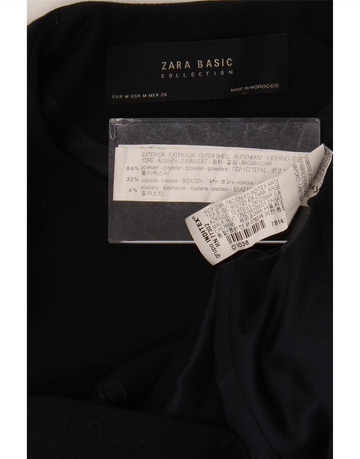 Giacca blazer con zip intera da donna Zara UK 12 medio blu navy in poliestere
