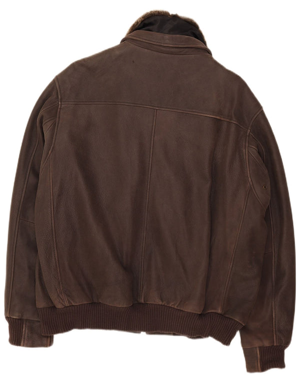 Giacca in pelle da uomo Oconi IT 54 2XL Pelle marrone