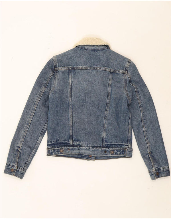 Giacca Levi's da donna in denim sherpa UK 6 XS blu cotone