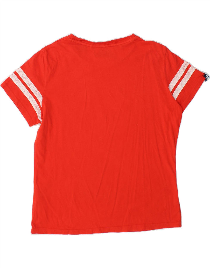 SUPERDRY Womens Graphic T-Shirt Top UK 12 Medium Red Cotton Vintage Superdry and Second-Hand Superdry from Messina Hembry 