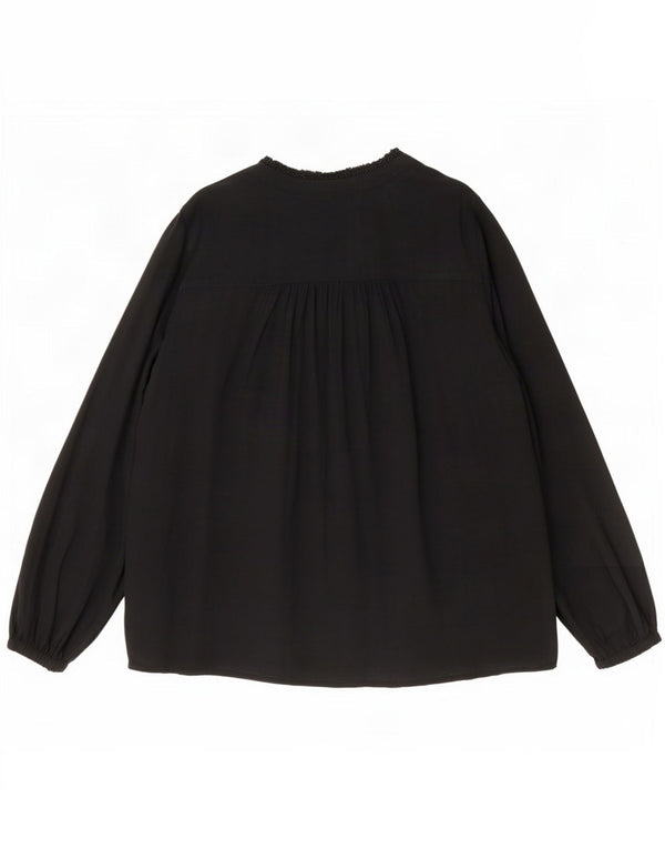Top camicetta oversize da donna Marks & Spencer UK 16 grande viscosa nera