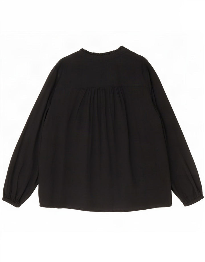 Top camicetta oversize da donna Marks & Spencer UK 16 grande viscosa nera