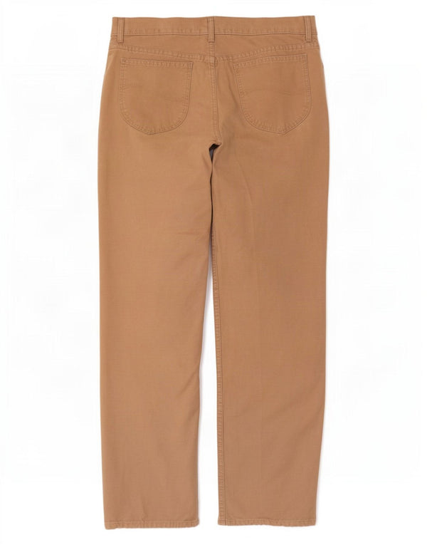Lee Mens Chicago Straight Casual Trousers W34 L32 Beige Cotton