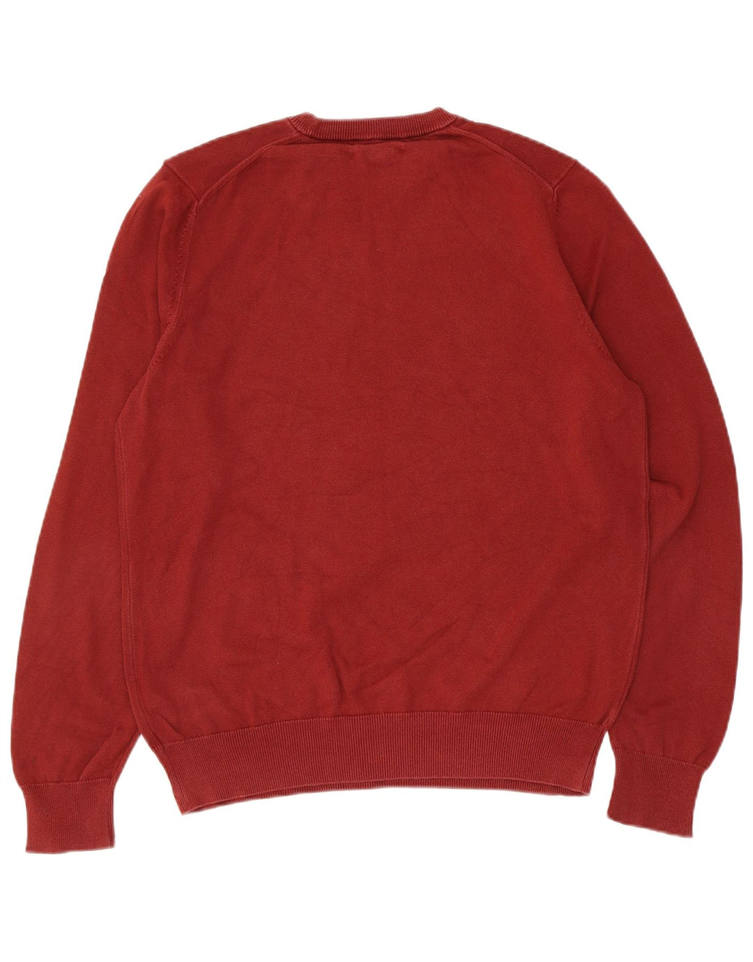 Maglione maglione girocollo da uomo Marks & Spencer in cotone bordeaux medio