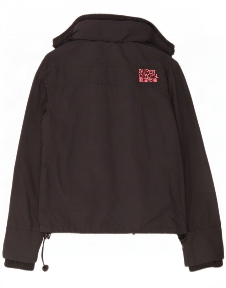 Giacca antipioggia da donna Superdry UK 16 grande nylon nero
