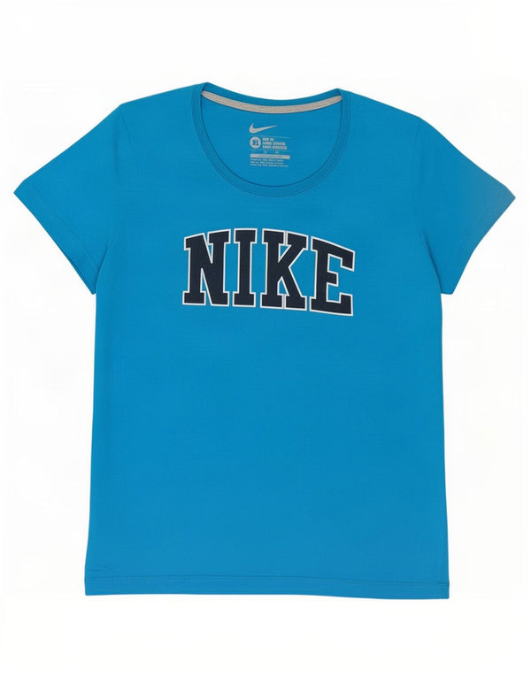 T-shirt grafica Nike da donna slim fit, taglia UK 18 XL, cotone blu