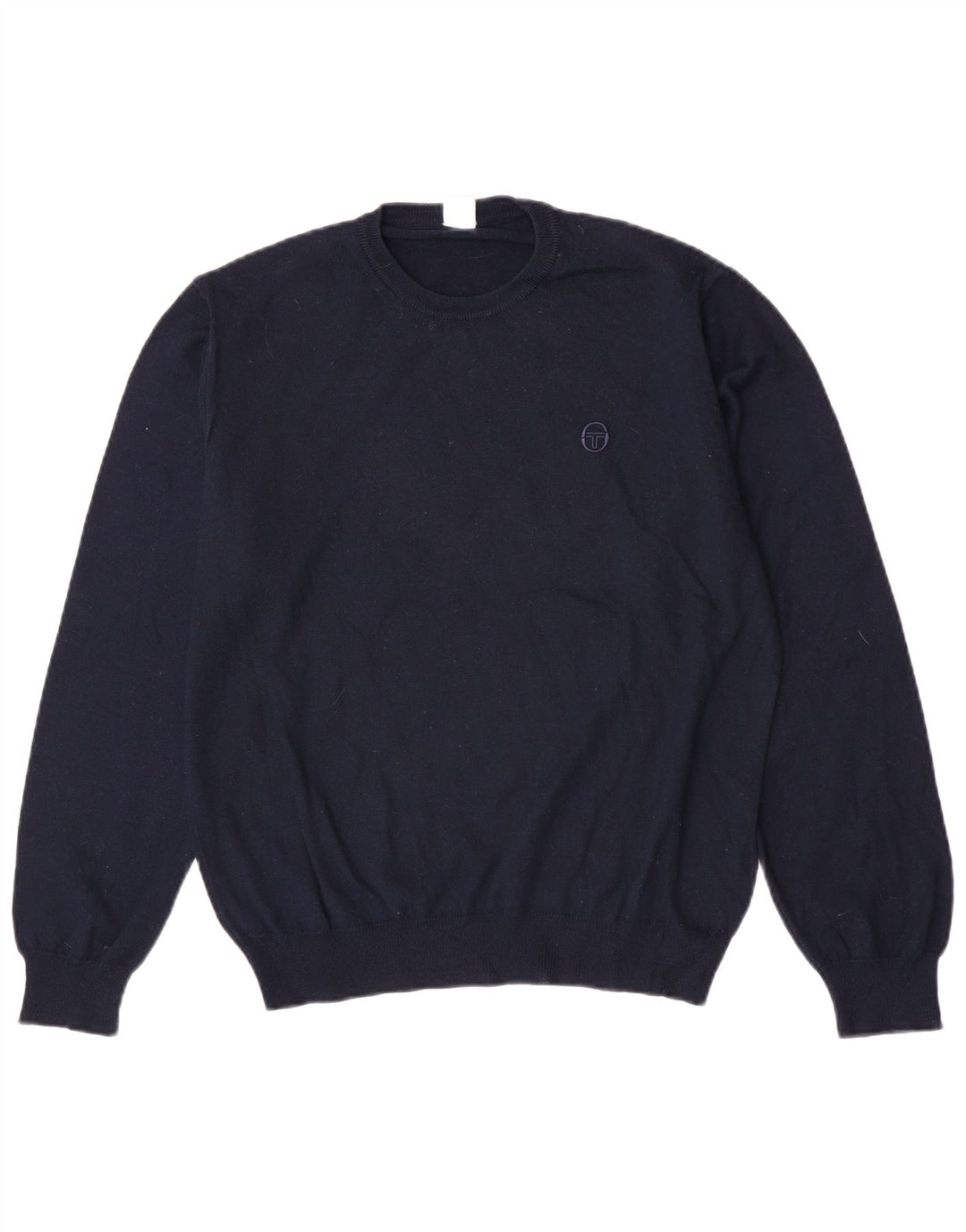 Sergio Tacchini Maglione da uomo girocollo in lana vergine blu navy medio