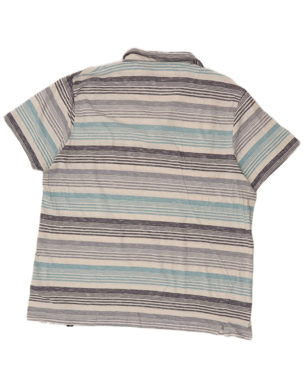 Polo da uomo Weird Fish 2XL in cotone a righe blu
