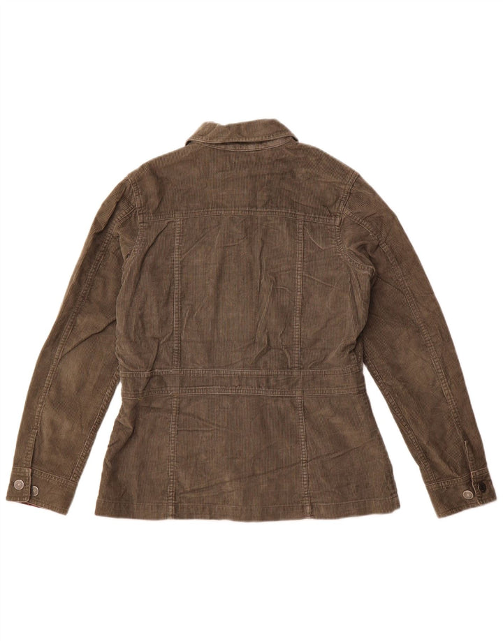 Giacca da donna in velluto a coste dal taglio ampio Eddie Bauer UK 10 piccola in cotone kaki