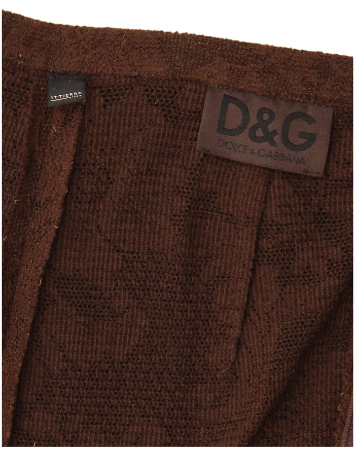 DOLCE & GABBANA Gonna lunga in maglia da donna W26 piccola floreale marrone