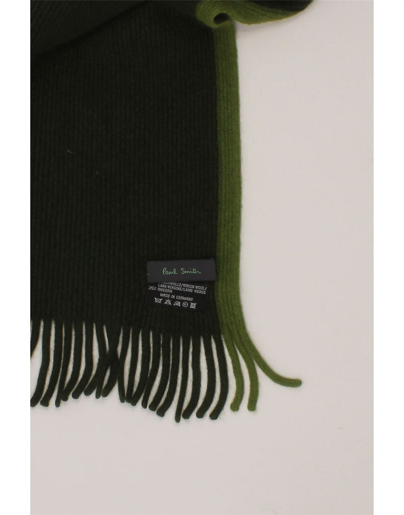 PAUL SMITH Mens Rectangle Scarf One Size L38 Green Colourblock Virgin Wool Vintage Paul Smith and Second-Hand Paul Smith from Messina Hembry 