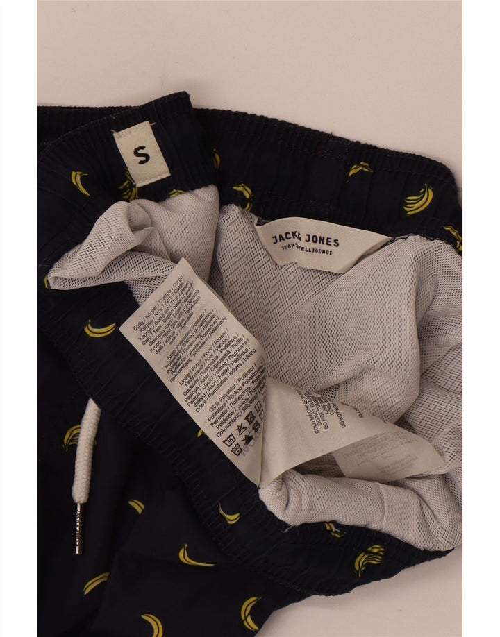 Pantaloncini da bagno grafici da uomo Jack & Jones piccoli in poliestere blu navy