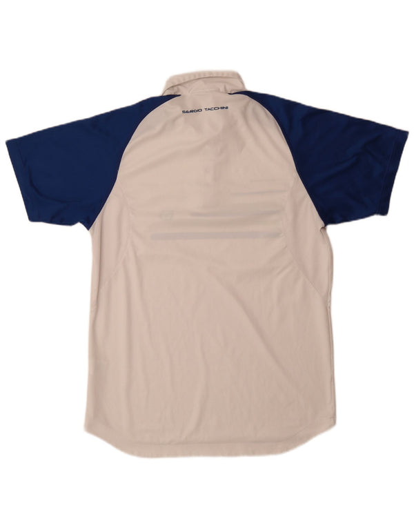 Polo da uomo Sergio Tacchini grande in poliestere color block bianco