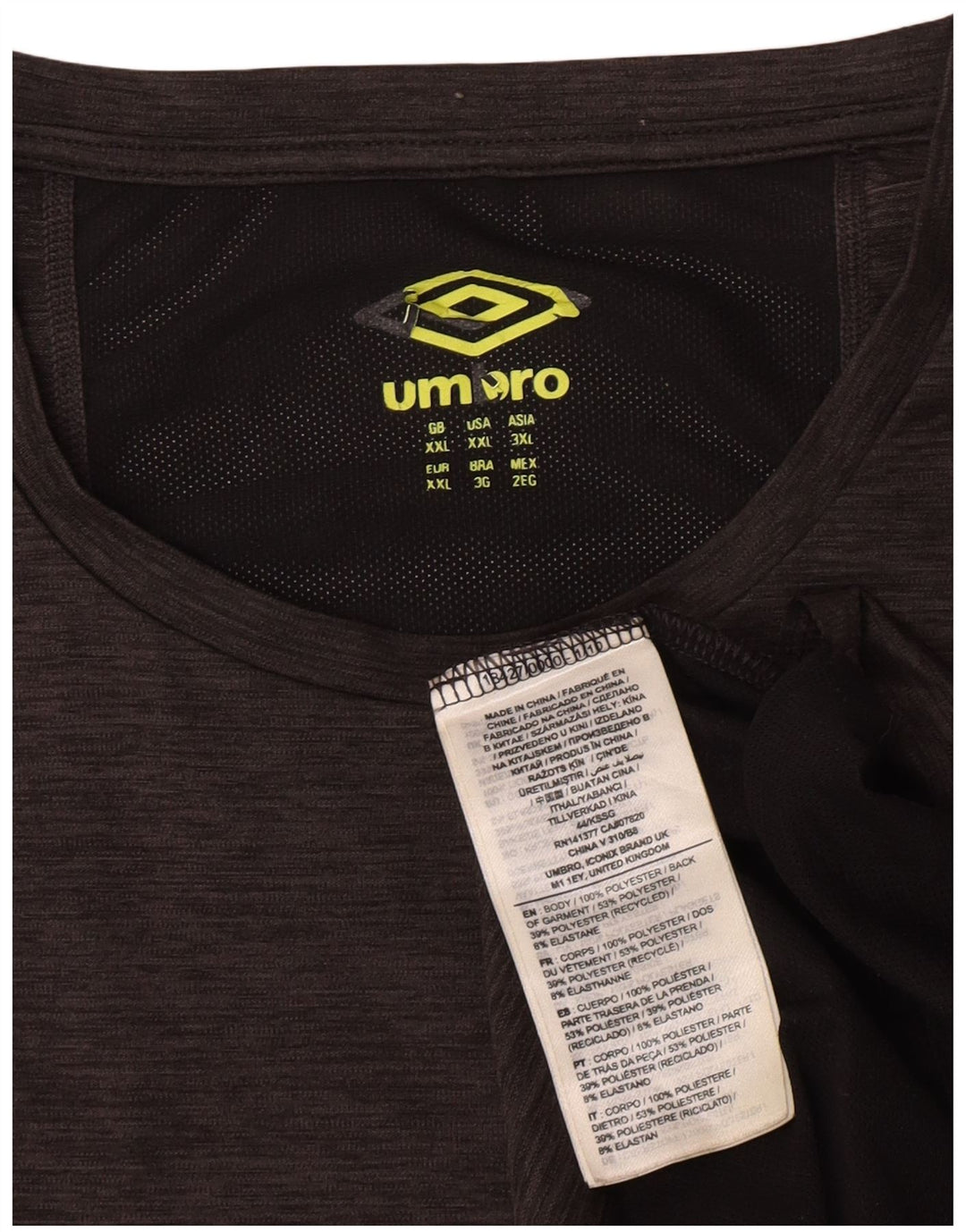 T-shirt da uomo Umbro Top 2XL Poliestere color block grigio