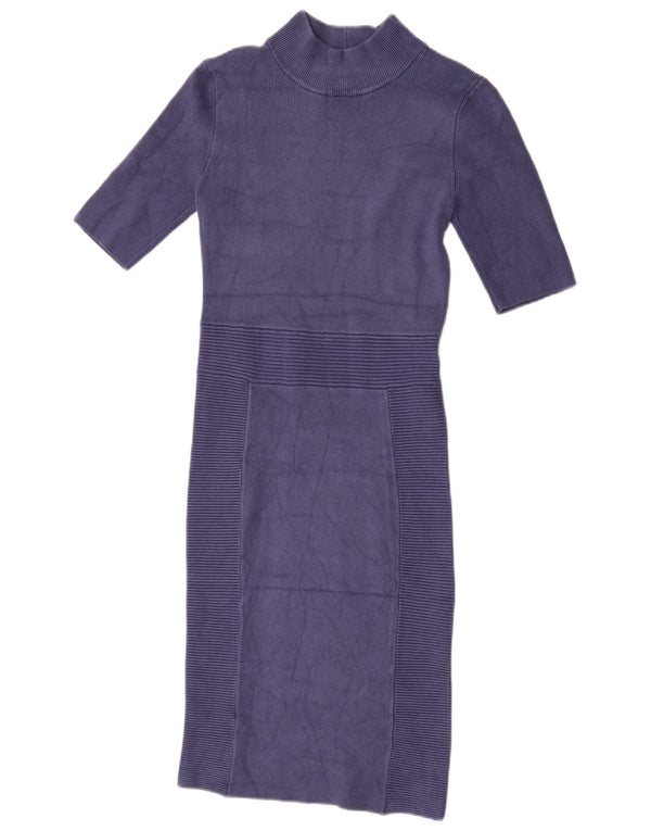 Guess Abito maglione da donna a maniche corte UK 8 Small Rayon viola