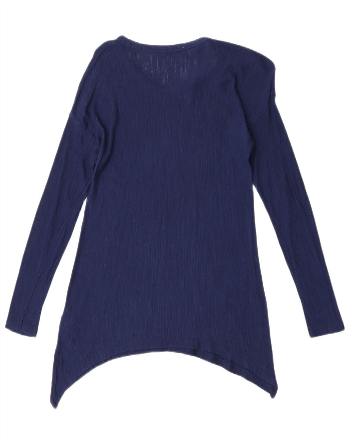 Top tunica asimmetrica da donna Zara UK 10 piccolo in viscosa blu