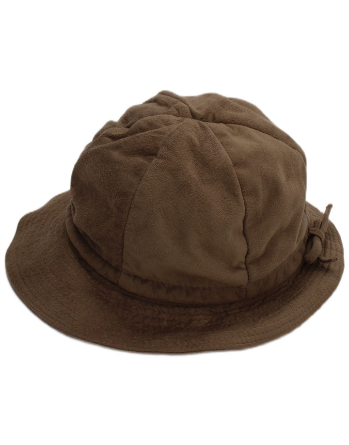 Cappello da pescatore vintage da donna in finta pelle scamosciata, taglia unica, in poliestere beige